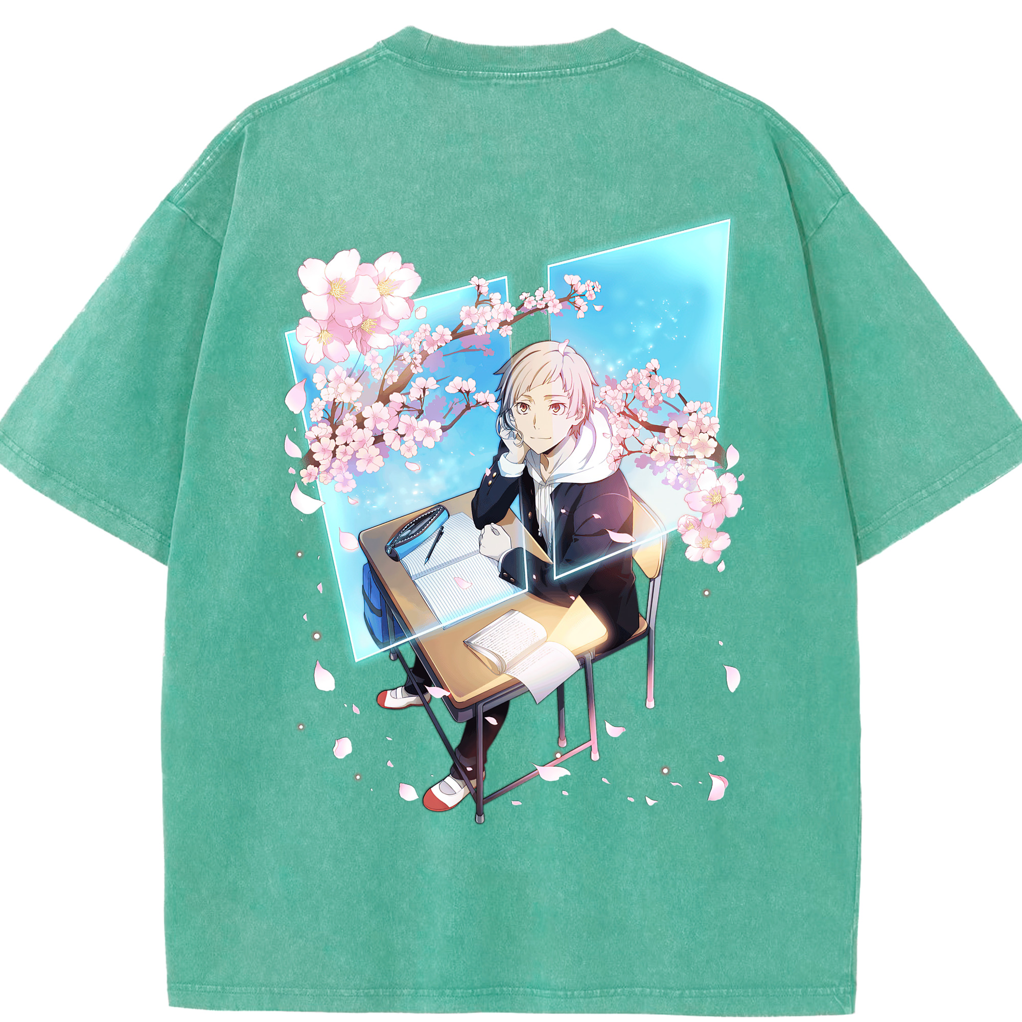 （画像用） 文豪ストレイドッグス Bungo Stray Dogs 綿100% ヴィンテージ風 半袖Tシャツ（背面プリント）